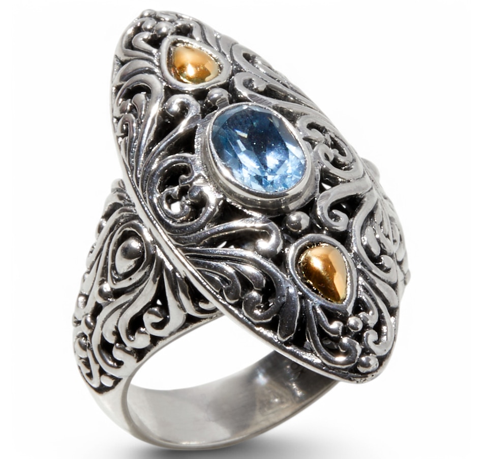 Image 236061.jpg, Product 236-061 / Price $169.99, Samuel B Collection Sterling Silver/18K Yellow Gold Shape Blue Topaz Ring from Samuel B. Collection on TSC.ca's Jewellery department