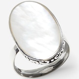 Samuel B. Collection Sterling Silver Balinese Design Oval Gems Ring