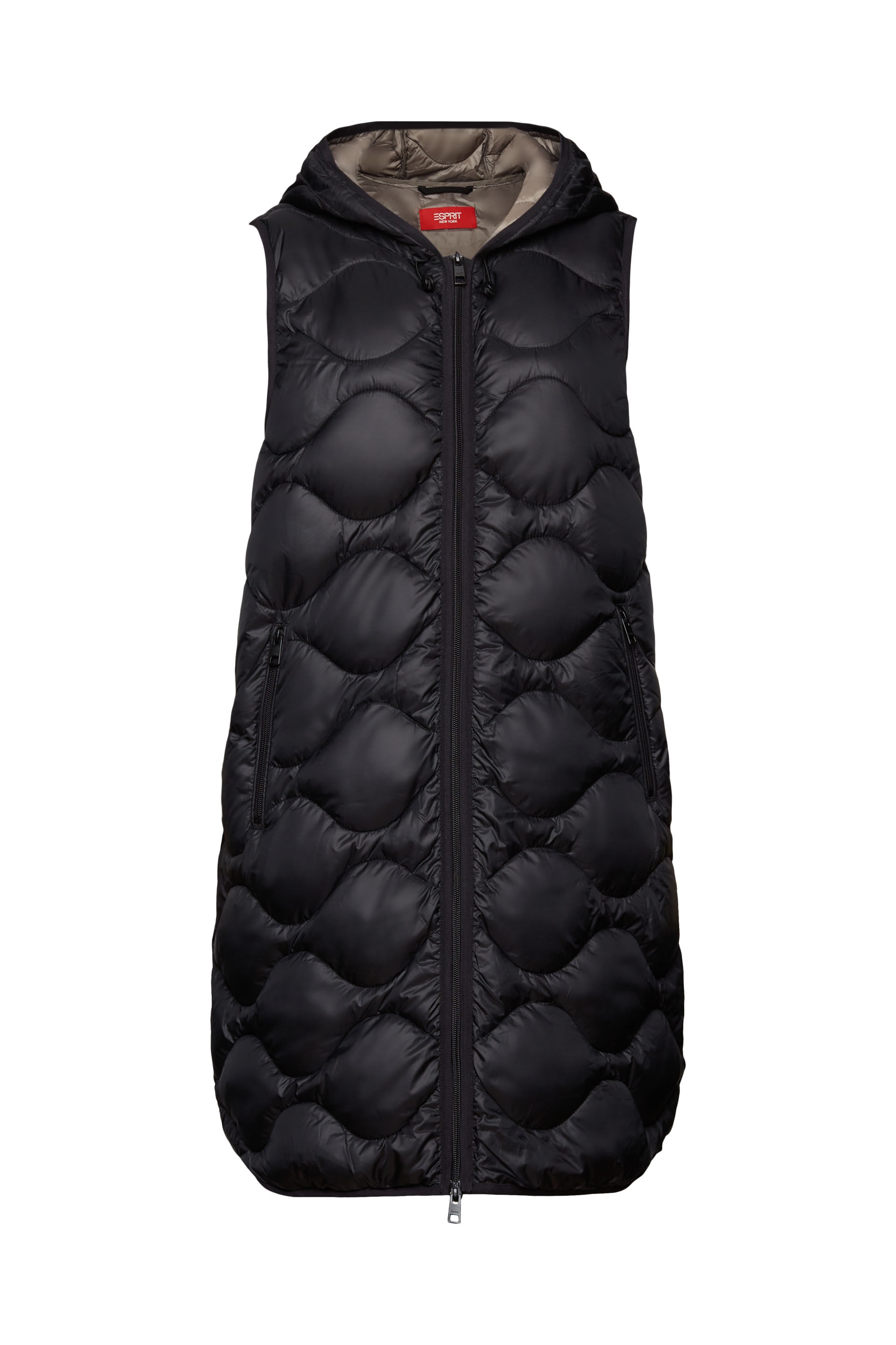 Esprit Long Hooded Quilted Puffer Vest