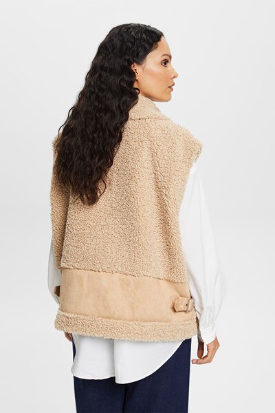 Clothing & Shoes - Tops - Vests - Esprit Soft Shearling Oversized