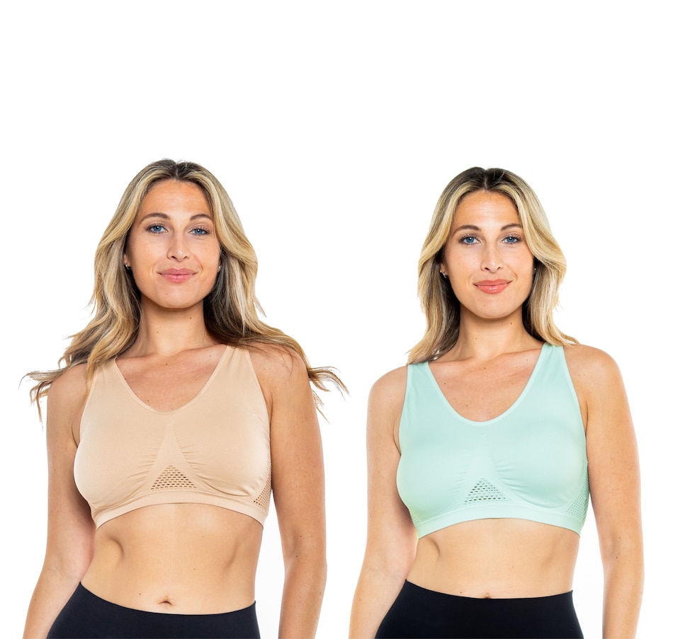 Ahh Seamless Leisure Bra with Removable Pads White 1X