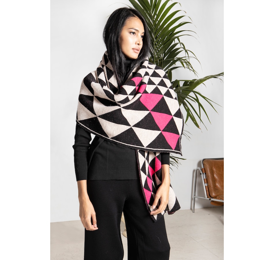 Image 236128_BFU.jpg, Product 236-128 / Price $29.33, Aggel Knitwear Alpaca Blend Geometric Pattern Wrap from Aggel on TSC.ca's Fashion department