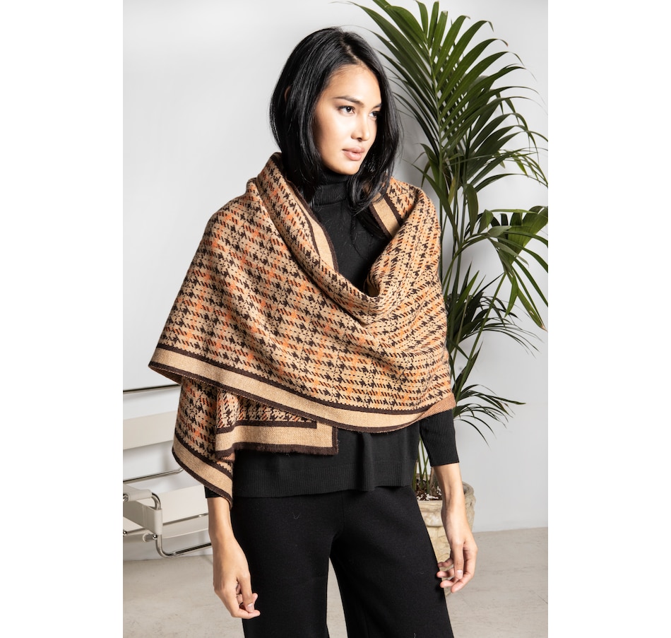 Image 236135_CBW.jpg, Product 236-135 / Price $39.88, Aggel Knitwear Alpaca Blend Checked Wrap from Aggel on TSC.ca's Fashion department