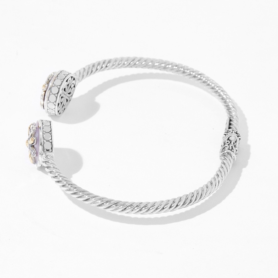 Image 236160_ALTMORE1.jpg, Product 236-160 / Price $149.88, Samuel B. Collection Sterling Silver and 18K Yellow Gold Pink Mother of Pearl Flower Bangle from Samuel B. Collection on TSC.ca's Jewellery department