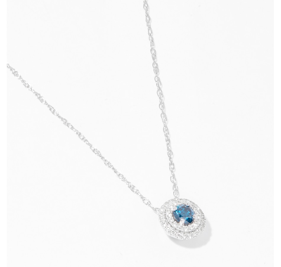Image 236184.jpg, Product 236-184 / Price $899.33, True Love 14K White Gold Demure True Blue & White Diamond Necklace from Best of Gems on TSC.ca's Jewellery department