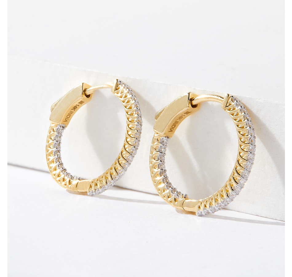 Jewellery - Earrings - Hoop & Huggie Earrings - EVERA Diamonds 14K Gold ...