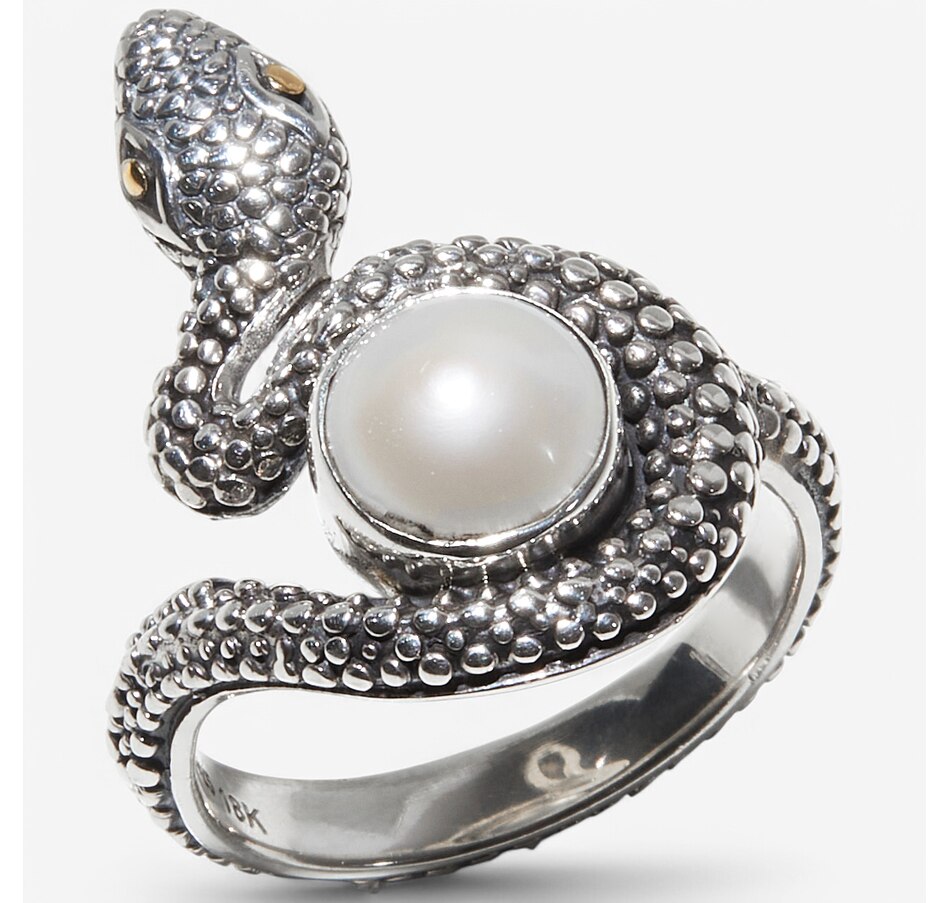 Image 236227.jpg, Product 236-227 / Price $109.99, Samuel B. Collection Sterling Silver/18K Yellow Gold Pearl Snake Ring from Samuel B. Collection on TSC.ca's Jewellery department