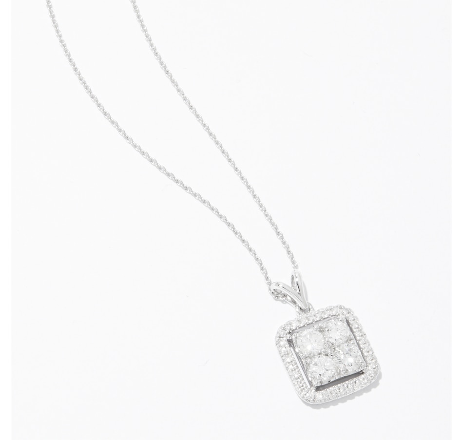 Image 236249_ALTMORE1.jpg, Product 236-249 / Price $1,699.88, 14K White Gold 1.34 ctw Diamond Cushion Pendant with Chain from Diamond Show on TSC.ca's Jewellery department