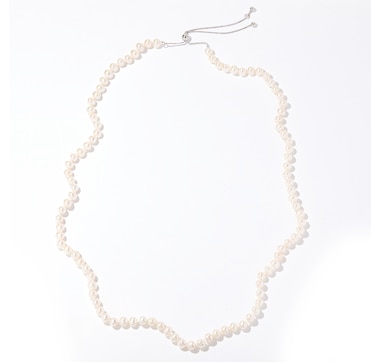 Roz Kwan Sterling Silver White Potato Freshwater Pearl Adjustable