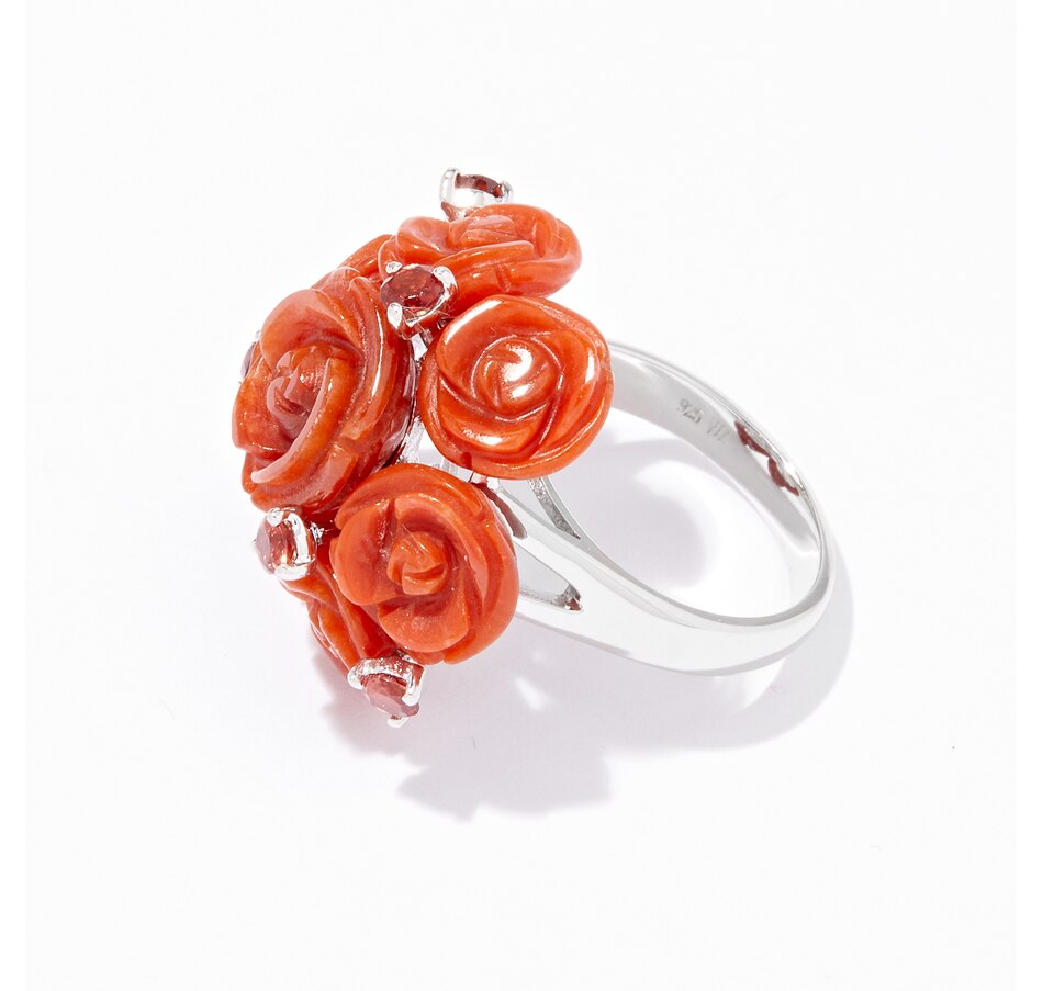 Image 236308_ALTMORE1.jpg, Product 236-308 / Price $99.88, Roz Kwan Sterling Silver Carved Jade Flower Ring from Roz Kwan Jewellery Collection on TSC.ca's Jewellery department