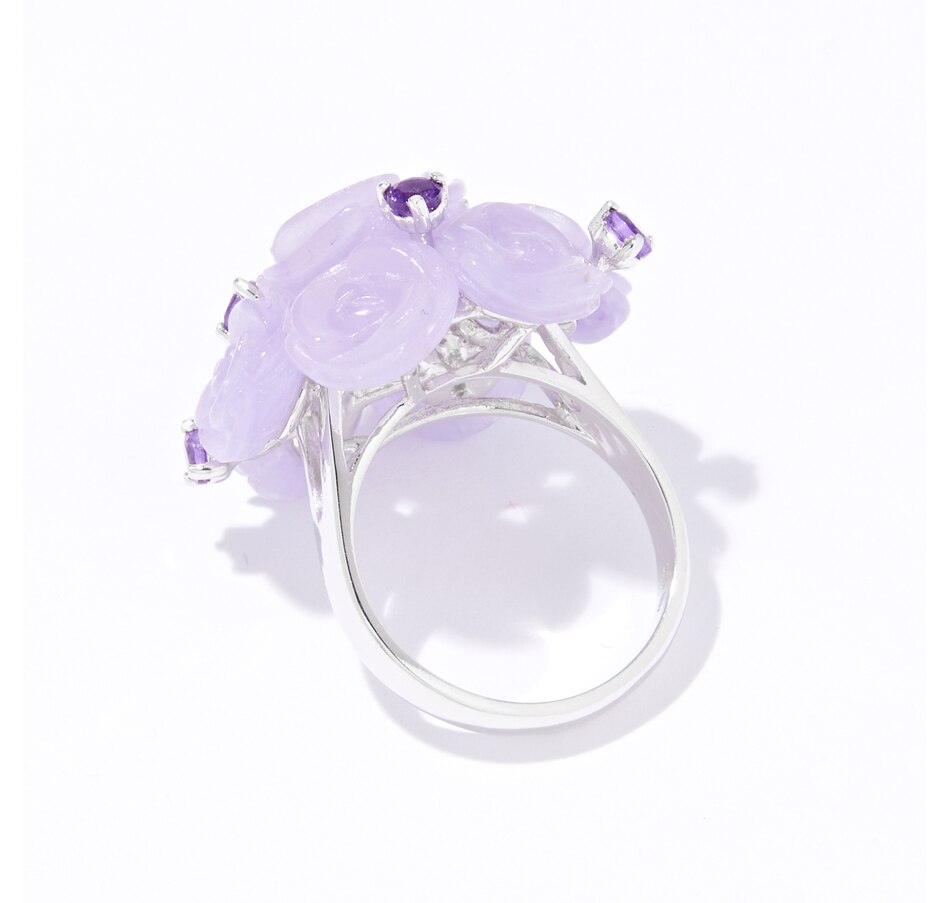 Image 236308_ALTMORE2.jpg, Product 236-308 / Price $99.88, Roz Kwan Sterling Silver Carved Jade Flower Ring from Roz Kwan Jewellery Collection on TSC.ca's Jewellery department