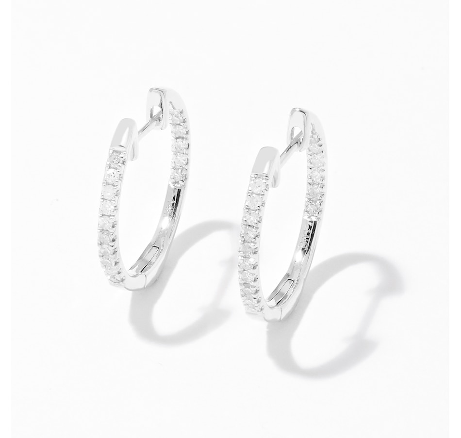 Image 236353_WGL.jpg, Product 236-353 / Price $599.99, 14K Gold 0.25 ctw Diamond Hoop Earrings from The Vault on TSC.ca's Jewellery department