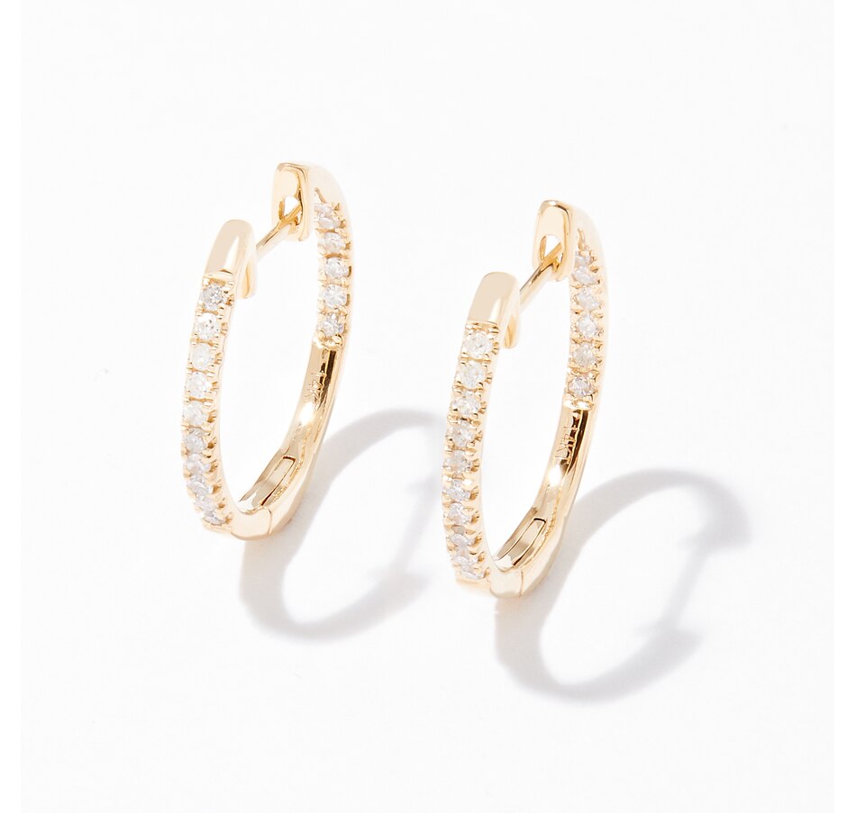 Image 236353_YGL.jpg, Product 236-353 / Price $599.99, 14K Gold 0.25 ctw Diamond Hoop Earrings from The Vault on TSC.ca's Jewellery department