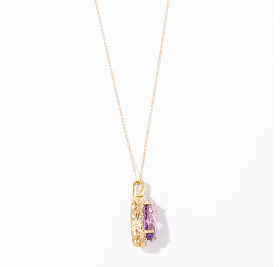 Image 236354_ALTMORE1.jpg, Product 236-354 / Price $569.99, 14K Yellow Gold 4.25 ctw Amethyst and Diamond Pendant with Chain from The Vault on TSC.ca's Jewellery department
