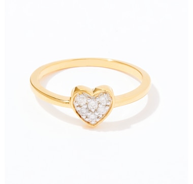 Colours of Diamonds Sterling Silver 0.12ctw Diamond Heart Shape Ring