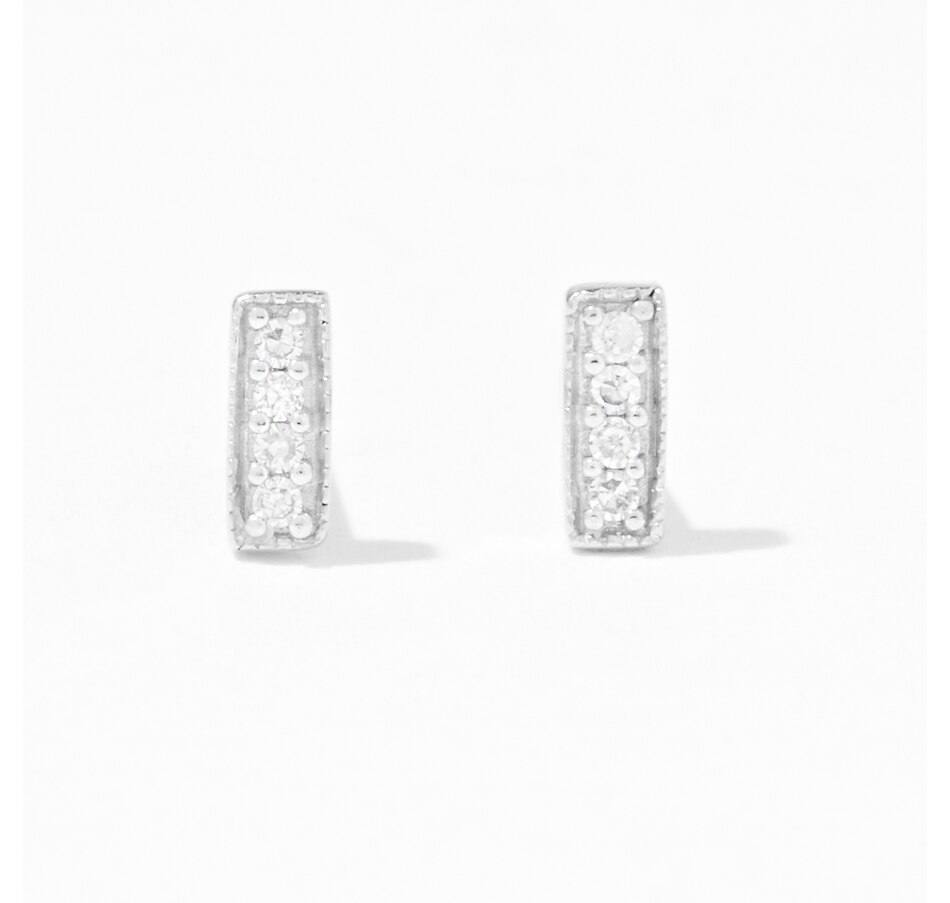 Image 236393.jpg, Product 236-393 / Price $89.99, Colours of Diamonds Sterling Silver 0.03ctw Diamond Bar Stud Earrings from Colours of Diamonds on TSC.ca's Jewellery department