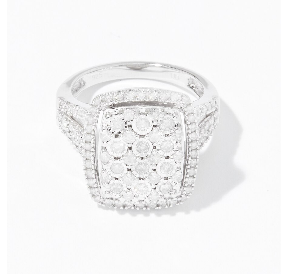 Image 236403.jpg, Product 236-403 / Price $299.88, Colours of Diamonds Sterling Silver 1.01ctw Diamond Pave Cluster Halo Ring from Colours of Diamonds on TSC.ca's Jewellery department