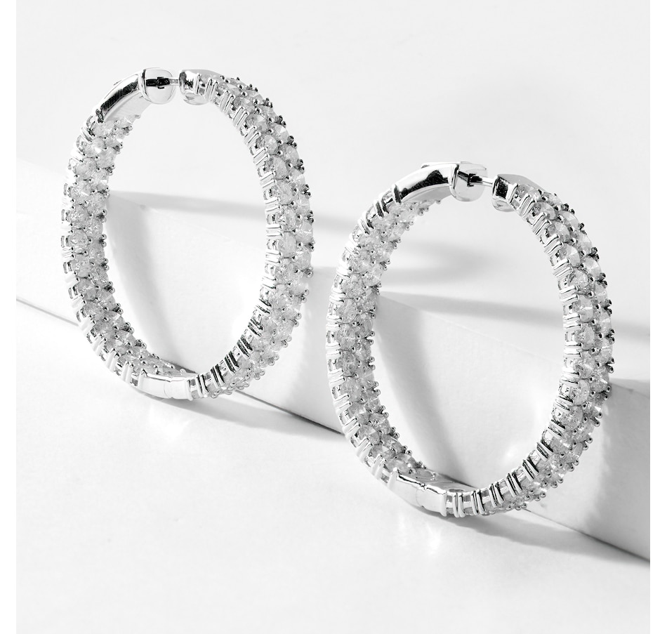 Jewellery Earrings Hoop & Huggie Earrings Diamond Show 14K White