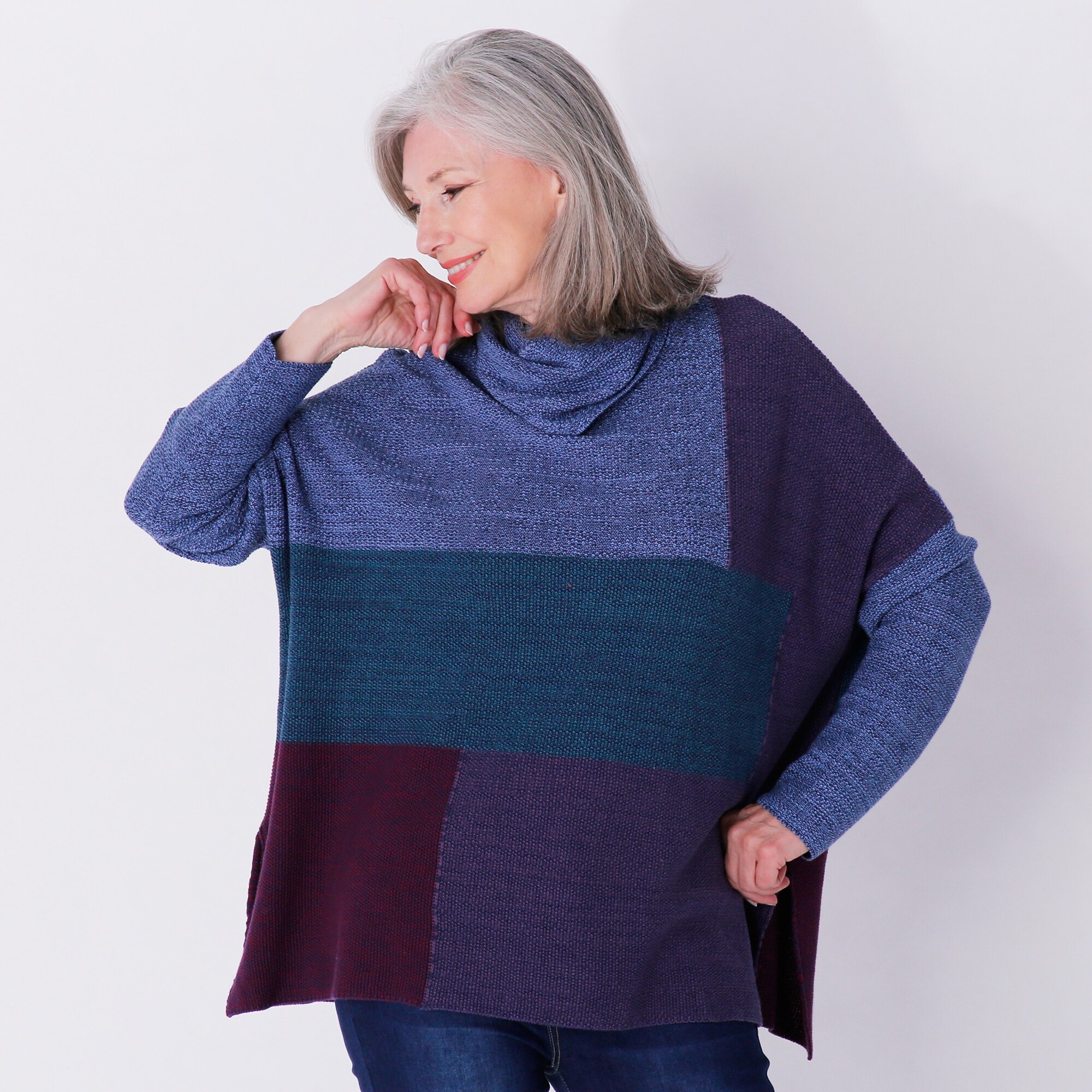 Cotton 2024 poncho sweater