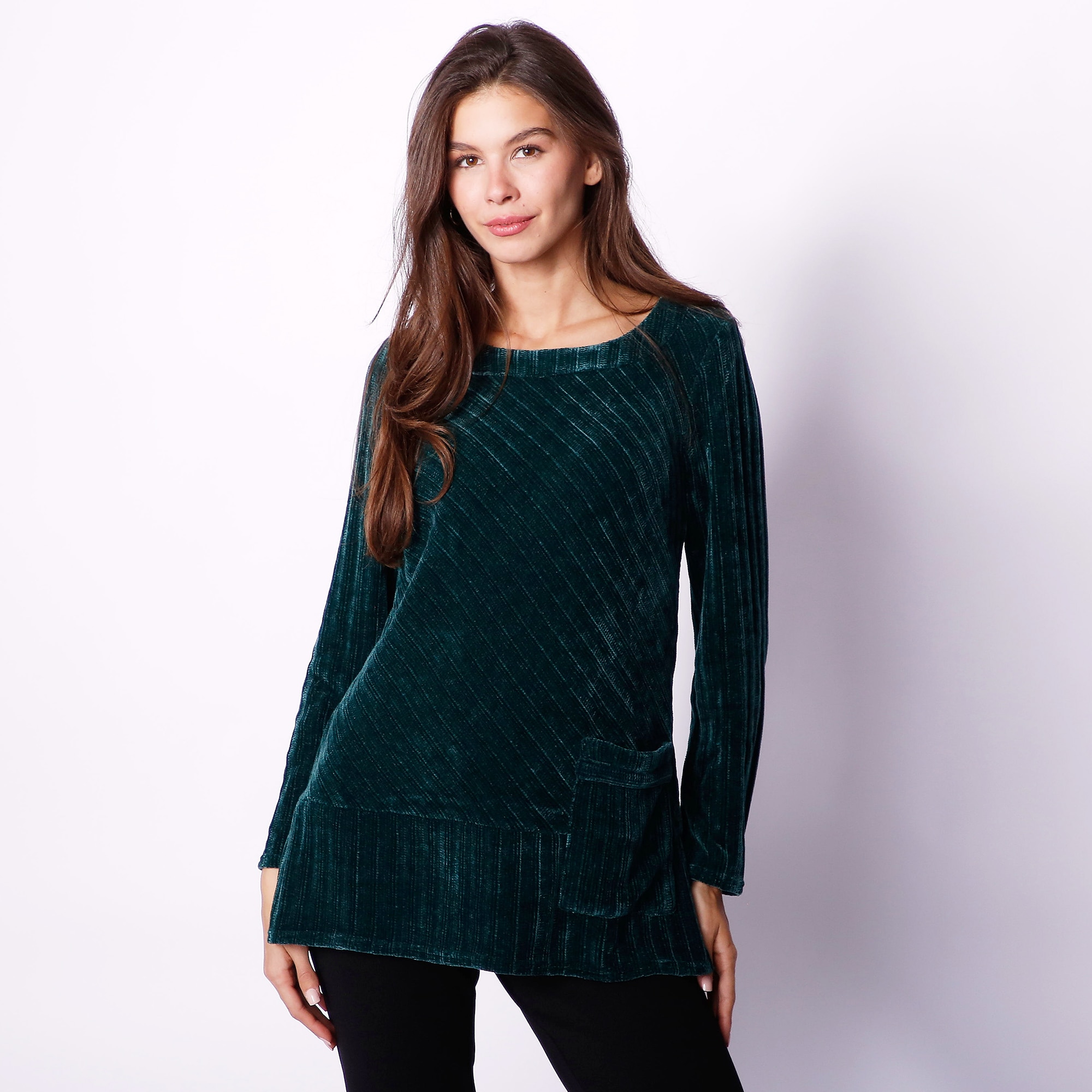 Nina Leonard Tunic Chenille Top