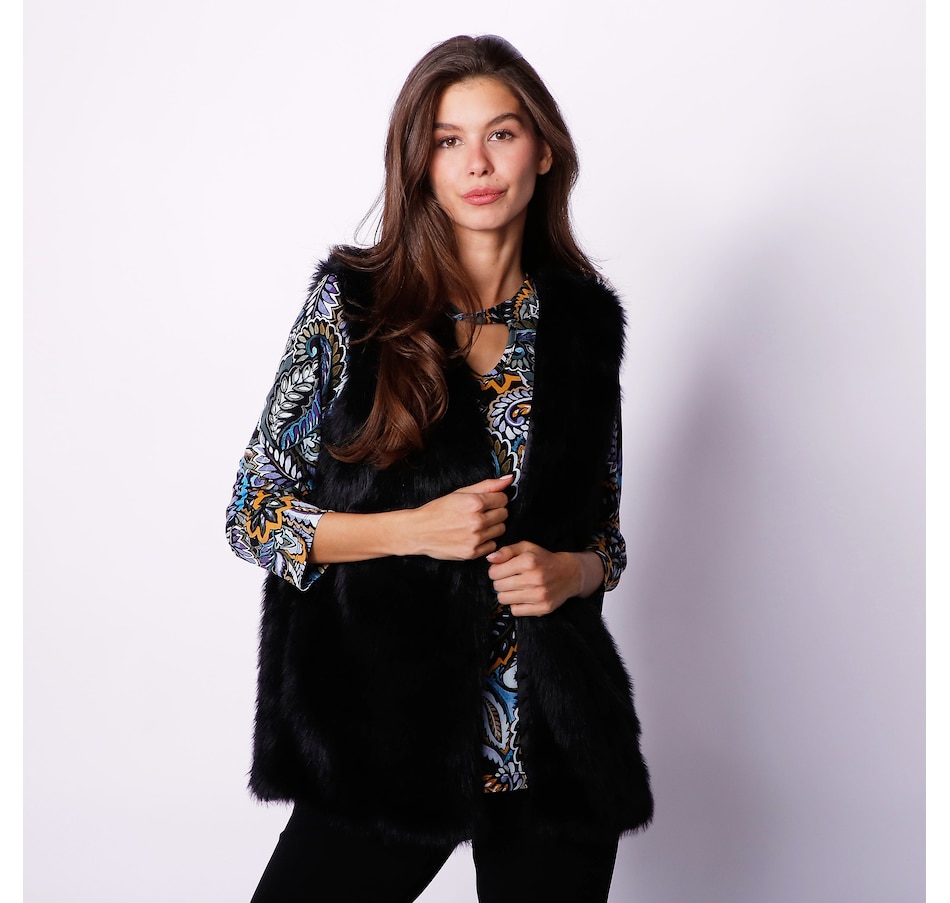 Clothing & Shoes - Tops - Vests - Nina Leonard Faux Fur Vest - Online  Shopping for Canadians