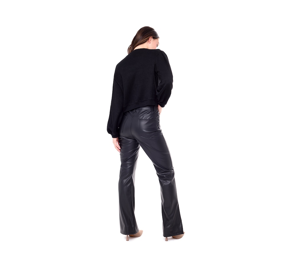 Clothing & Shoes - Bottoms - Pants - Astrid Faux Leather Zip Front Flare  Pant - Online Shopping for Canadians