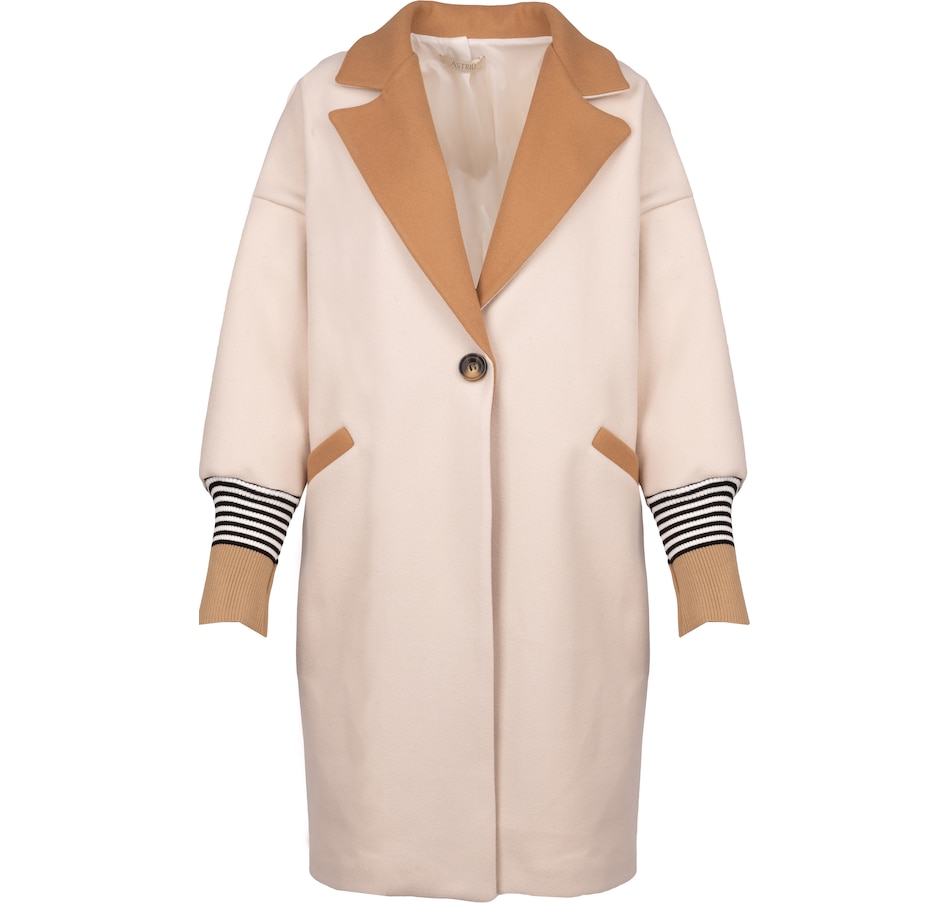 Image 236670_CRM.jpg, Product 236-670 / Price $109.88, Astrid Wool Coat With Strip Cuff Trim from Astrid on TSC.ca's Fashion department