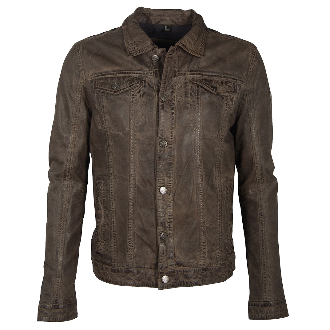 Mauritius Men's Vintage Denim Look Leather Jacket - TSC.ca