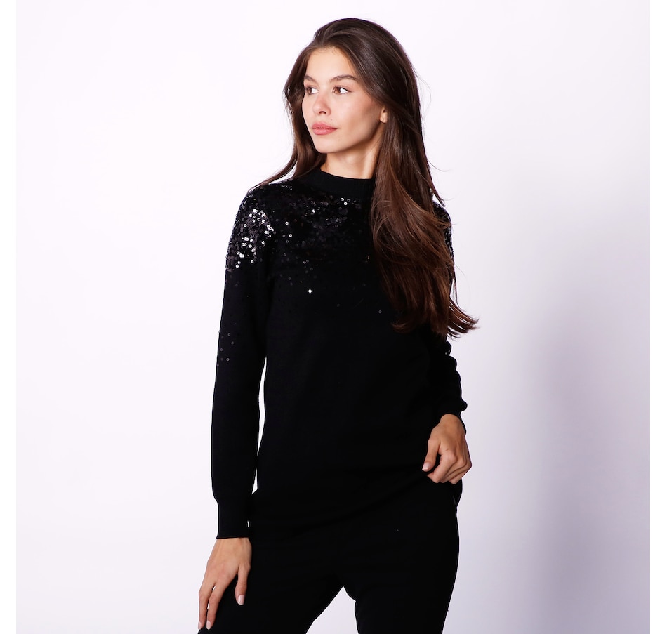 Nina Leonard Womens Solid Coconut Shrug X-Large Black at  Women's  Clothing store