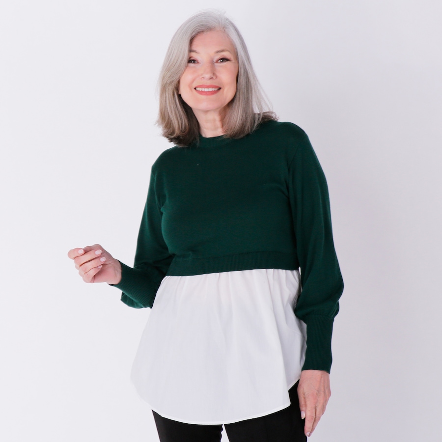 Image 236716_EVG.jpg, Product 236-716 / Price $39.33, Everyday Jones Cable Mixed Media Sweater from Everyday Jones on TSC.ca's Fashion department