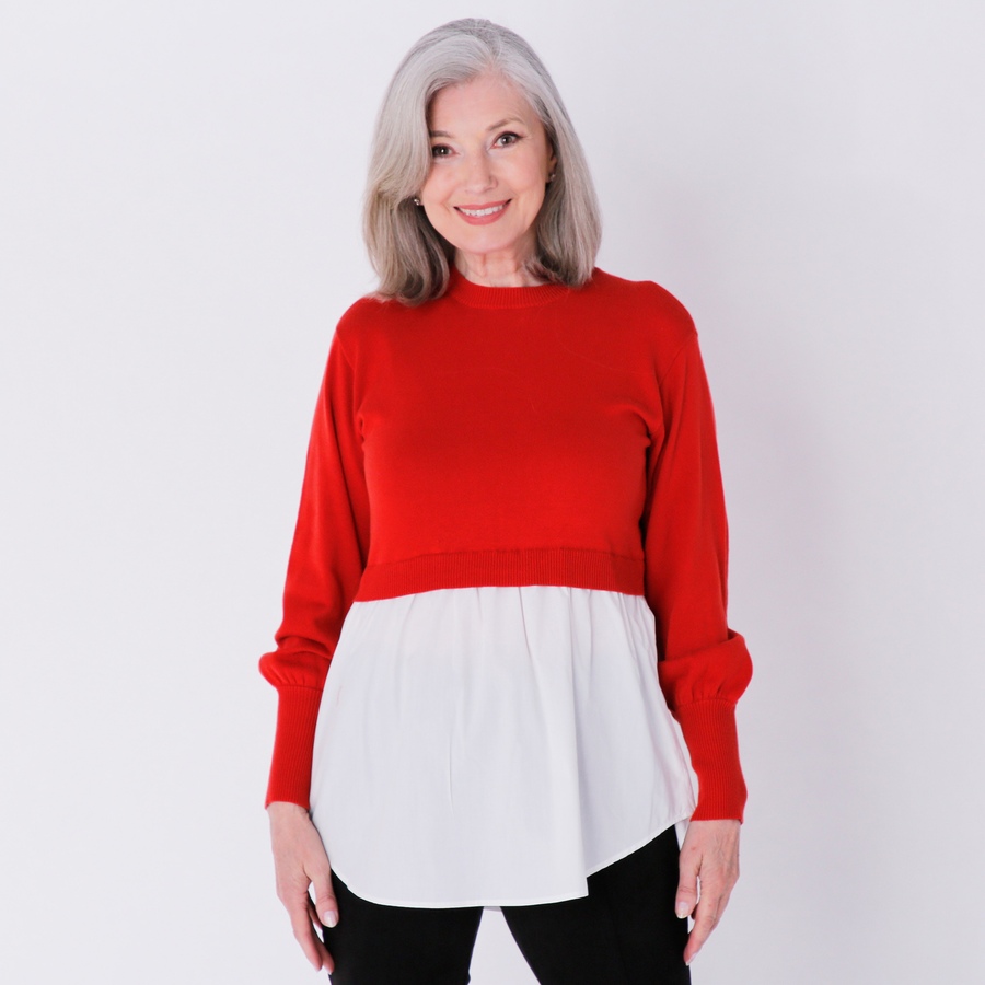 Image 236716_FIR.jpg, Product 236-716 / Price $39.33, Everyday Jones Cable Mixed Media Sweater from Everyday Jones on TSC.ca's Fashion department