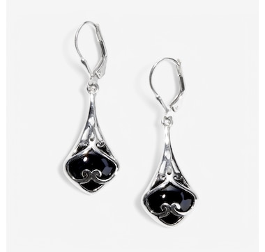 Himalayan Gems Sterling Silver Cushion Cut Gemstone Leverback Earring