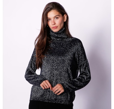 Nina Leonard Cowl Neck Long Sweater