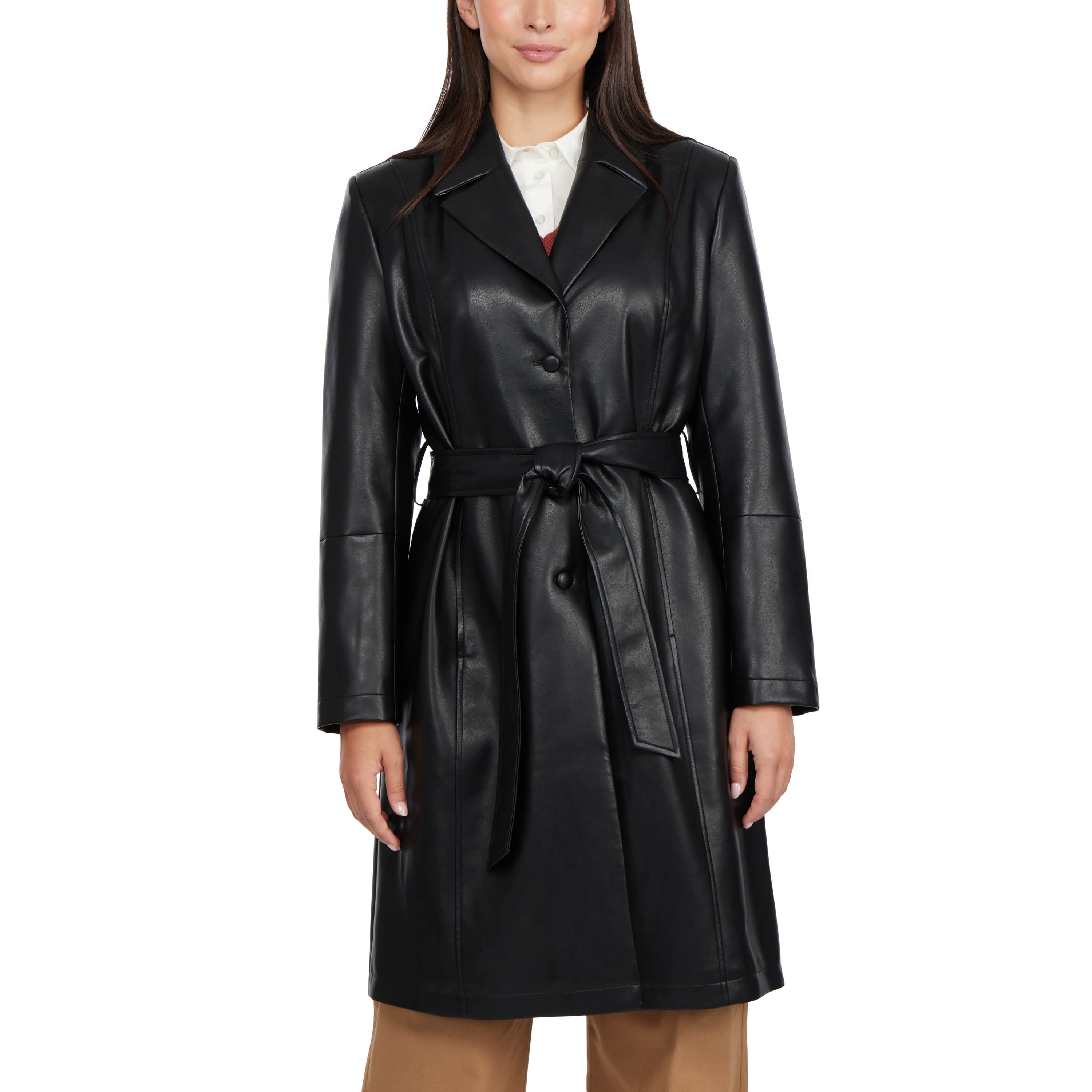 Badgley Mischka Vegan Leather Trench Coat