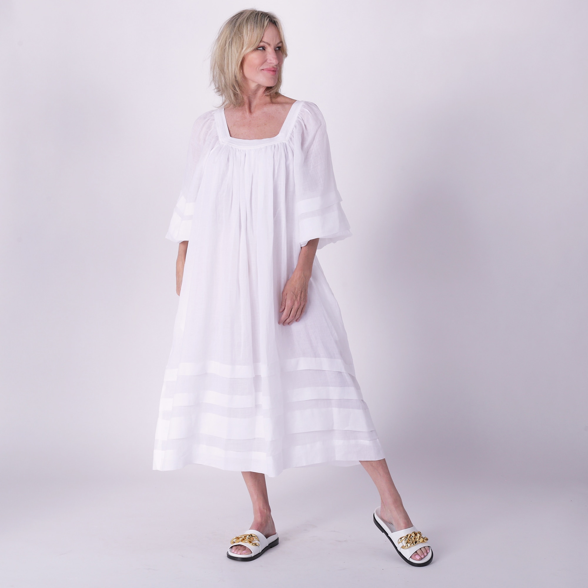 Sheer linen clearance dress