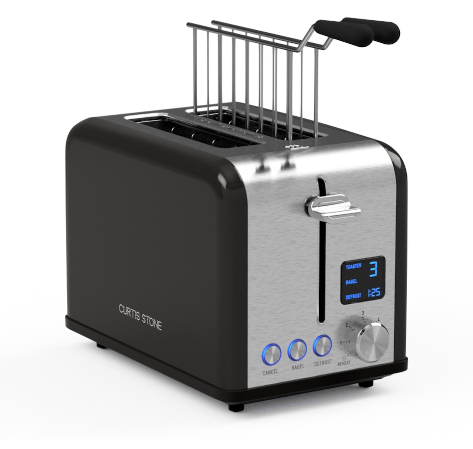 Curtis Stone Digital 2-Slice Toaster with Sandwich Cage - Black