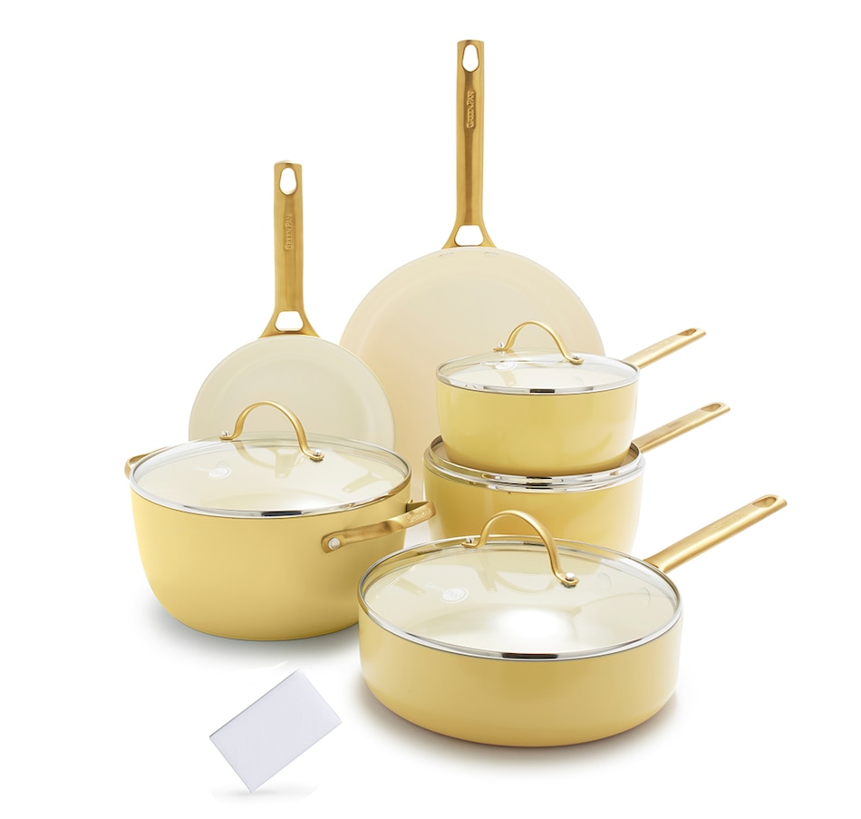 Image 237036_YEL.jpg, Product 237-036 / Price $399.99, GreenPan Reserve 10-Piece Cookware Set With Bonus Sponge from GreenPan on TSC.ca's Kitchen department