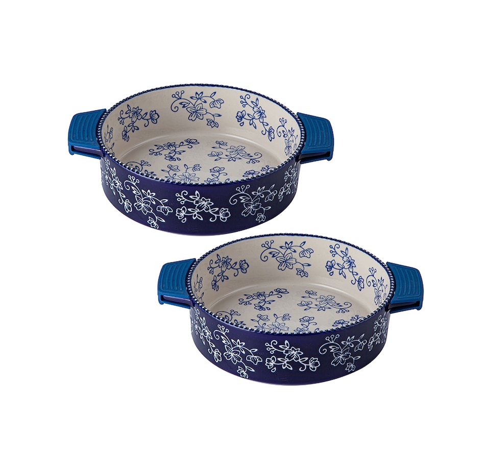 Image 237086_FLBLU.jpg, Product 237-086 / Price $39.99, temp-tations Baking Rounds with Silicone Grippers (set of 2) from temp-tations on TSC.ca's Kitchen department