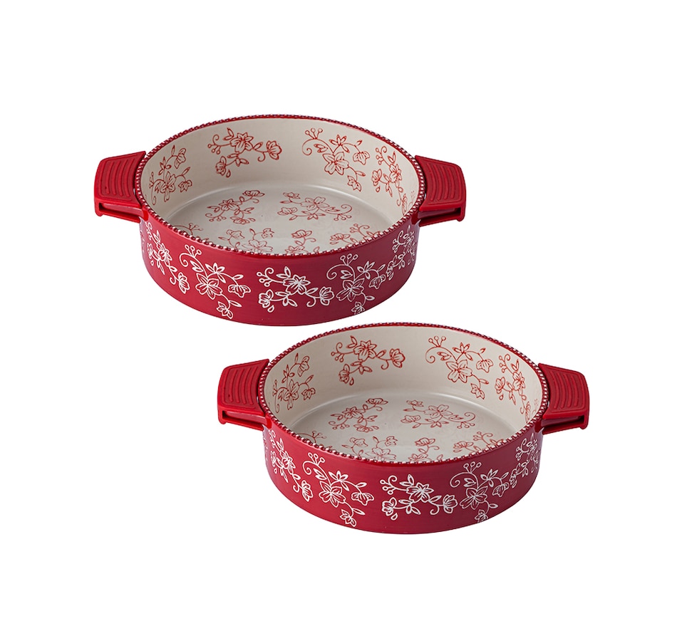 Image 237086_FLRED.jpg, Product 237-086 / Price $39.99, temp-tations Baking Rounds with Silicone Grippers (set of 2) from temp-tations on TSC.ca's Kitchen department