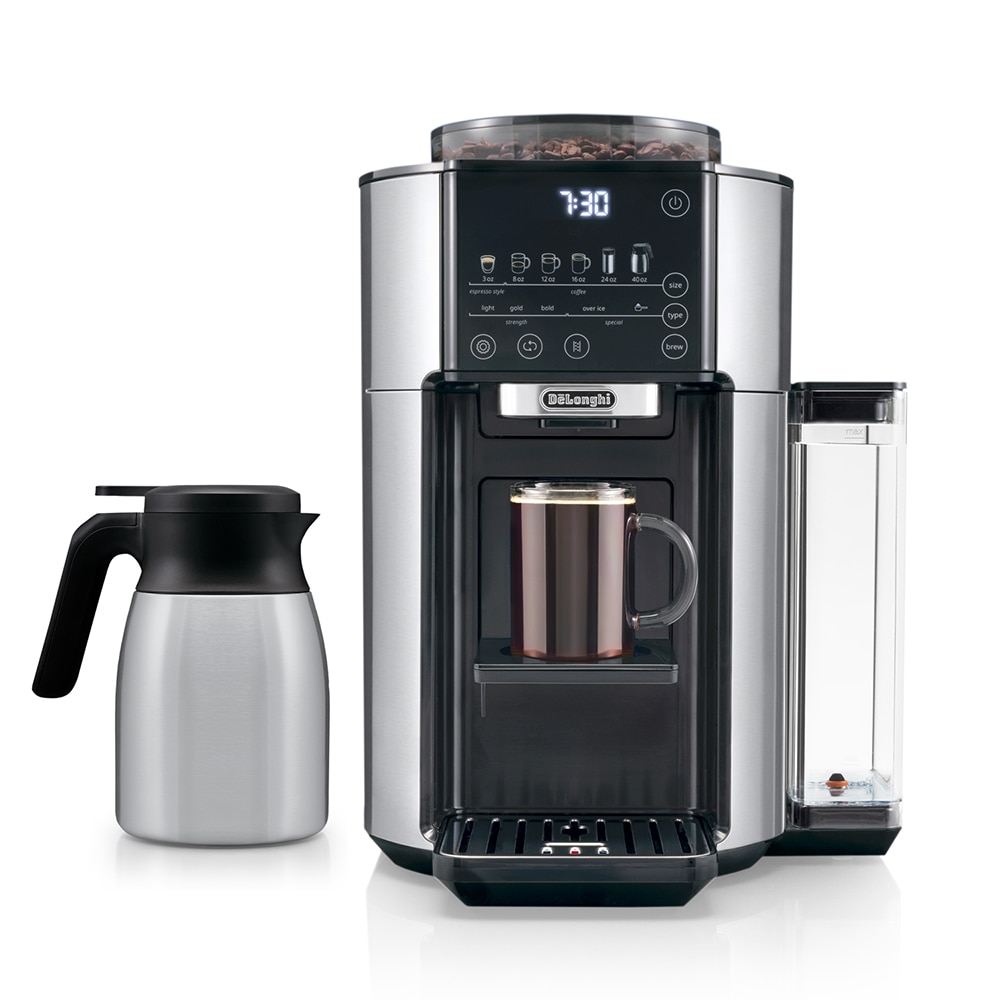 De Longhi TrueBrew Automatic Coffee Machine with Stainless Steel Carafe Bundle