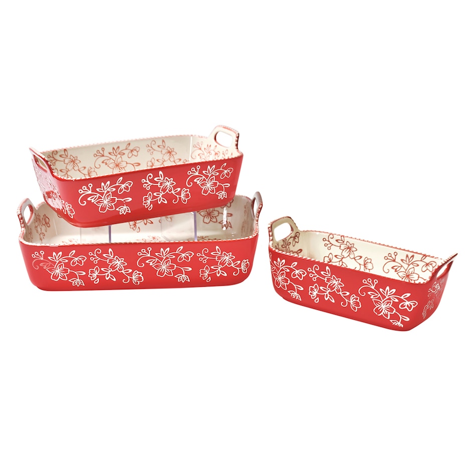 Image 237128_FLRED.jpg, Product 237-128 / Price $29.88, temp-tations Set Of 3 Nested Bakers from temp-tations on TSC.ca's Kitchen department