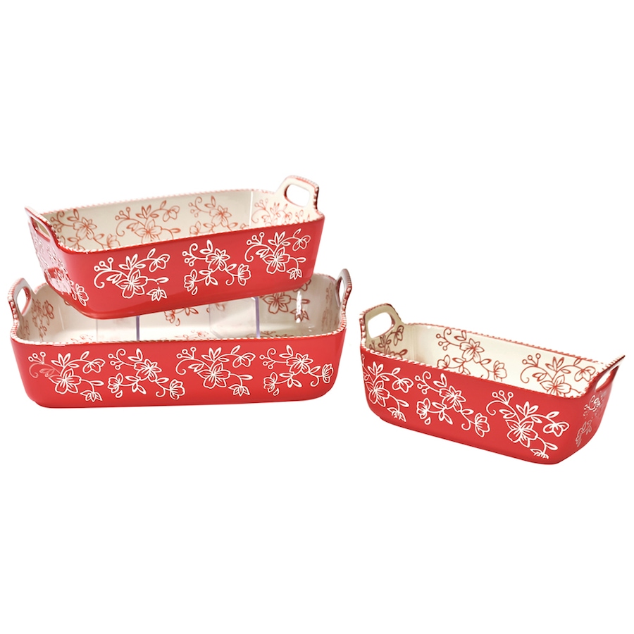 Image 237128_FLRED.jpg, Product 237-128 / Price $18.33, temp-tations Set Of 3 Nested Bakers  from temp-tations on TSC.ca's Kitchen department