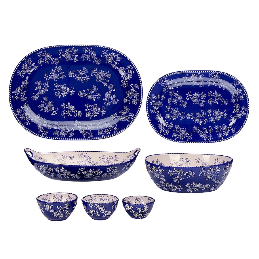 Image 237134_FLBLU.jpg, Product 237-134 / Price $57.88, temp-tations 7 Piece Serving Set  from temp-tations on TSC.ca's Kitchen department