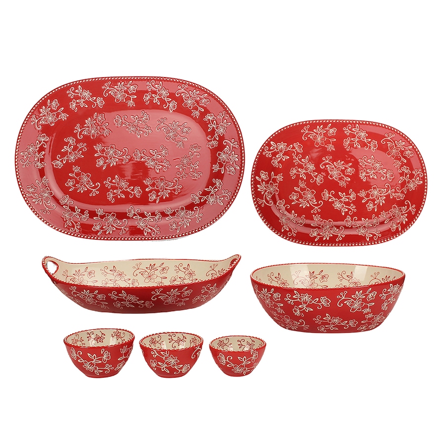 Image 237134_FLRED.jpg, Product 237-134 / Price $57.88, temp-tations 7 Piece Serving Set  from temp-tations on TSC.ca's Kitchen department