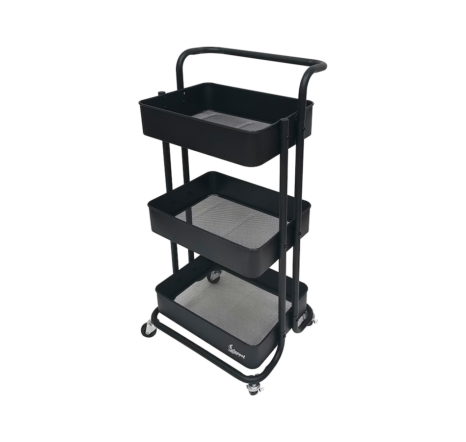 Image 237225_BLK.jpg, Product 237-225 / Price $24.33, Hoppel 3-Tier Rolling Cart with Handle from Hoppel Storage on TSC.ca's Home & Garden department
