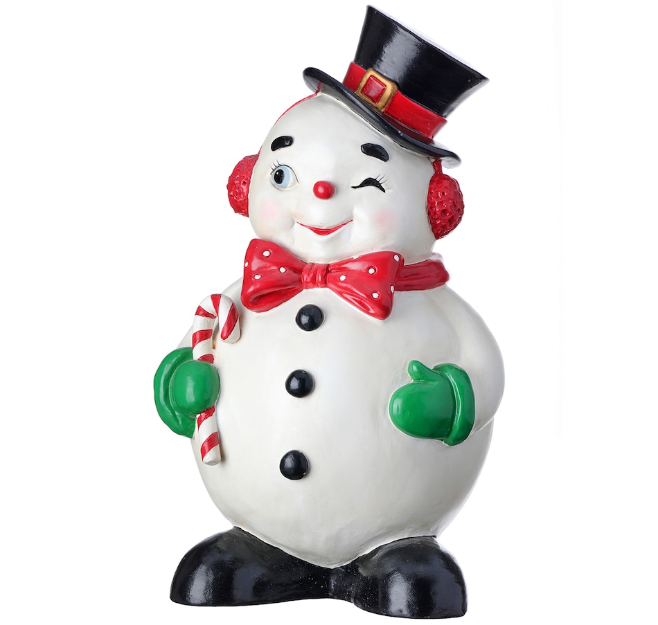 Image 237395.jpg, Product 237-395 / Price $29.99, Holiday Memories 12" Resin Standing Winking Jolly Snowman from Holiday Memories on TSC.ca's  department
