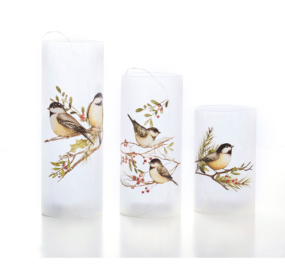 Image 237402.jpg, Product 237-402 / Price $59.99, Holiday Memories Lighted Cylinder Luminaries (set of 3) from Holiday Memories on TSC.ca's  department