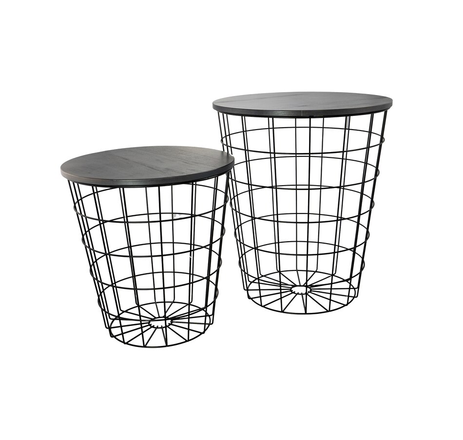Image 237406_BLKWL.jpg, Product 237-406 / Price $49.33, Hoppel Nesting Storage End Tables with Wood Top from Hoppel Storage on TSC.ca's Home & Garden department