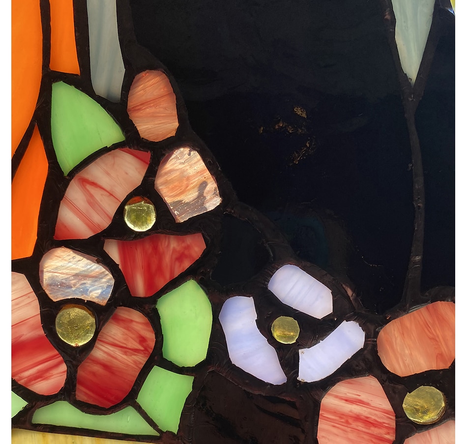 Image 237420_ALTMORE4.jpg, Product 237-420 / Price $129.99, Tiffany Style 12.5" Stained Glass Cats in the Garden Window Panel from Tiffany Style Lighting on TSC.ca's Home & Garden department