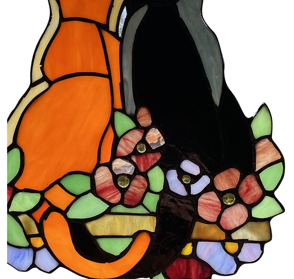 Image 237420_ALTMORE5.jpg, Product 237-420 / Price $129.99, Tiffany Style 12.5" Stained Glass Cats in the Garden Window Panel from Tiffany Style Lighting on TSC.ca's Home & Garden department